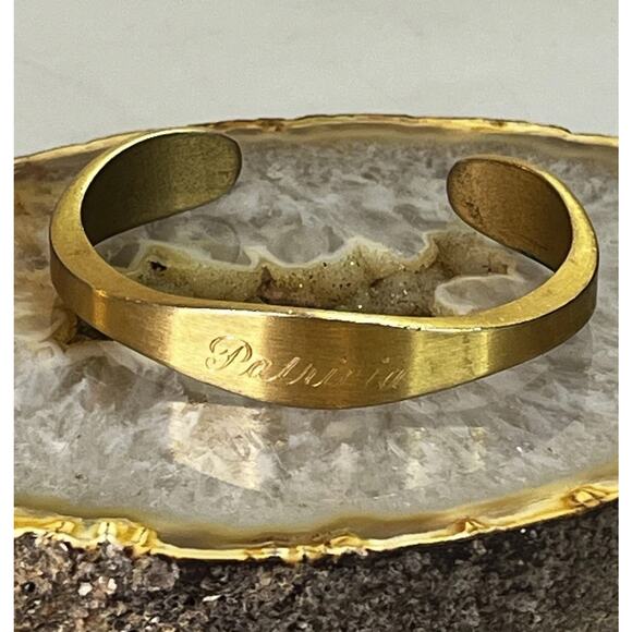 VTG SPEIDEL USA Jewelry Bracelet SIGNED Cuff Bangle Gold Tone Womens - Patricia - Picture 2 of 13